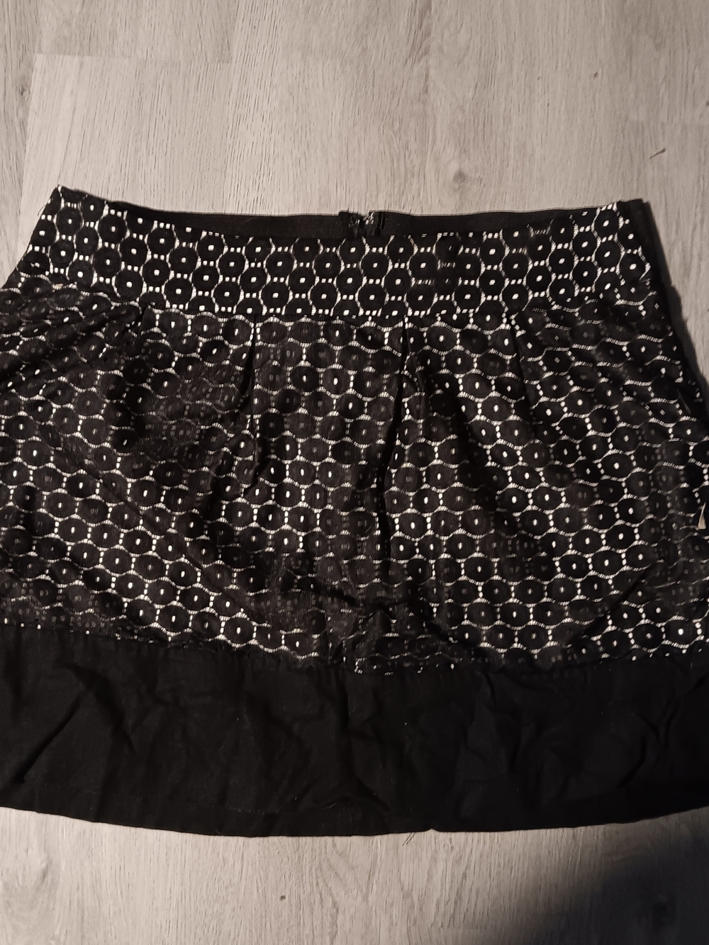 Maurices Black Eyelet Mini Skirt with Solid Hem